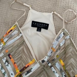 Laundry sequence mini dress. Lined with shelf bra. Never worn.